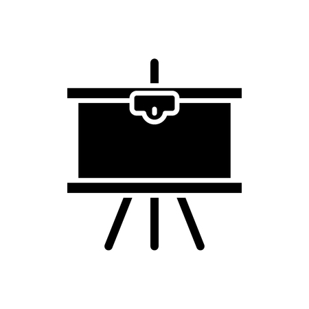 Drawing on canvas black icon concept. Drawing on canvas flat  vector symbol, sign, illustration.のイラスト素材