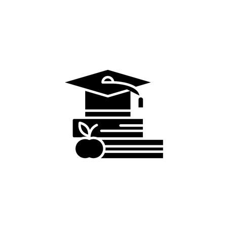 Educational program black icon concept. Educational program flat  vector symbol, sign, illustration.のイラスト素材