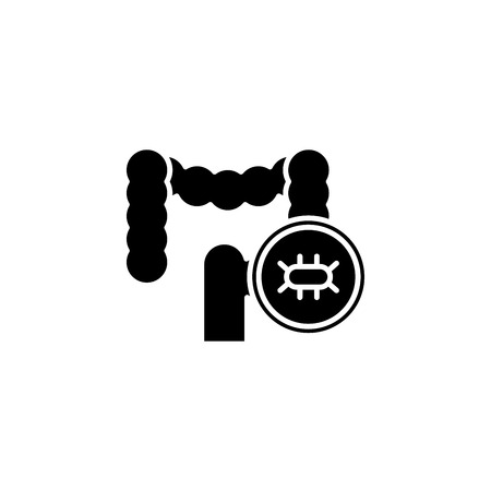 Examination of the intestine black icon concept. Examination of the intestine flat  vector symbol, sign, illustration.のイラスト素材