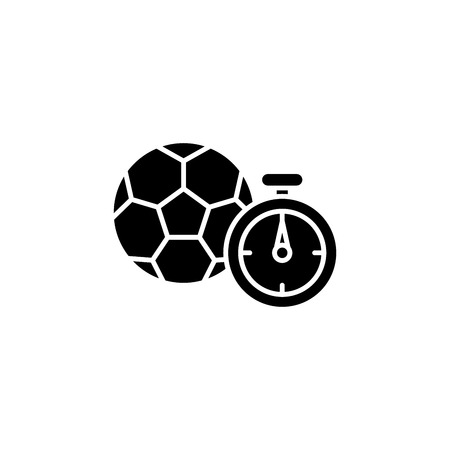 Football match black icon concept. Football match flat  vector symbol, sign, illustration.のイラスト素材