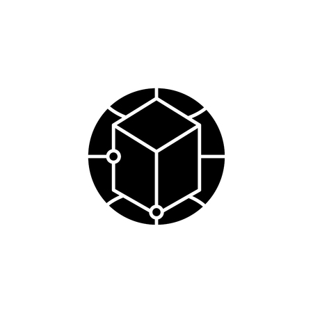 Global perspectives black icon concept. Global perspectives flat  vector symbol, sign, illustration.のイラスト素材