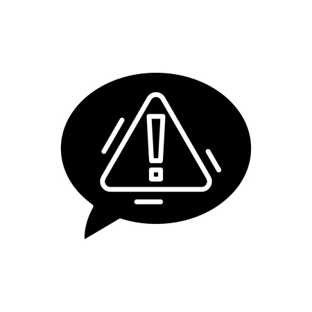 Expressing caution black icon concept. Expressing caution flat  vector symbol, sign, illustration.のイラスト素材
