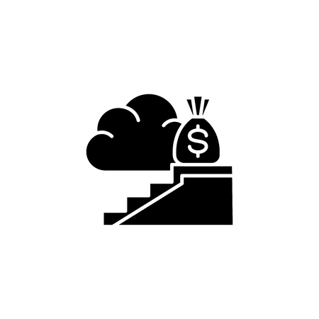 High revenue black icon concept. High revenue flat  vector symbol, sign, illustration.のイラスト素材