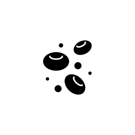 Human cells black icon concept. Human cells flat  vector symbol, sign, illustration.のイラスト素材