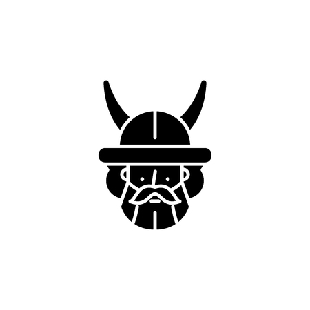 Indian warrior black icon concept. Indian warrior flat  vector symbol, sign, illustration.のイラスト素材