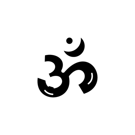 Indian writing black icon concept. Indian writing flat  vector symbol, sign, illustration.のイラスト素材
