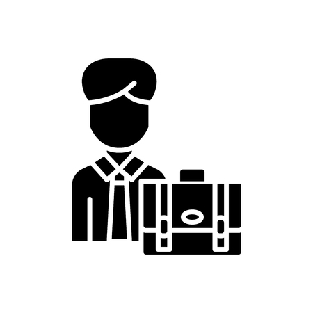 Individual businessman black icon concept. Individual businessman flat  vector symbol, sign, illustration.のイラスト素材