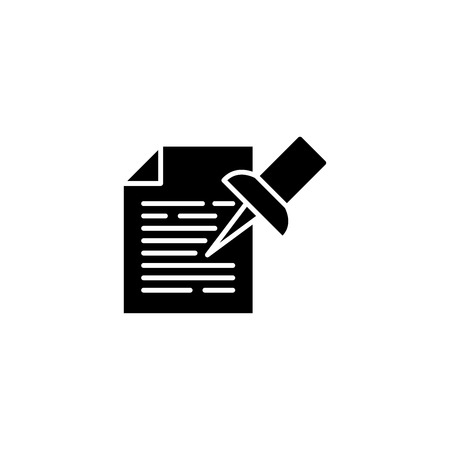 Important note black icon concept. Important note flat  vector symbol, sign, illustration.のイラスト素材