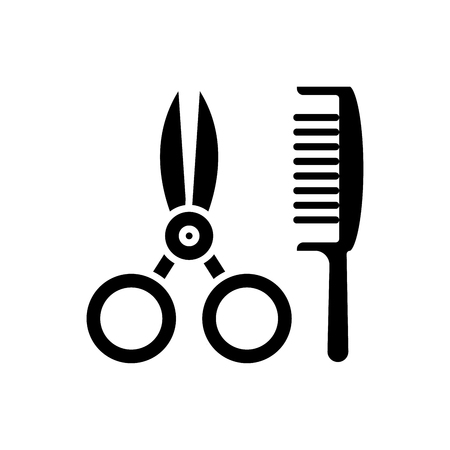 Hairdressers parlor black icon concept. Hairdressers parlor flat  vector symbol, sign, illustration.のイラスト素材