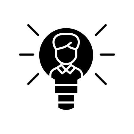 Intellectual property black icon concept. Intellectual property flat  vector symbol, sign, illustration.のイラスト素材
