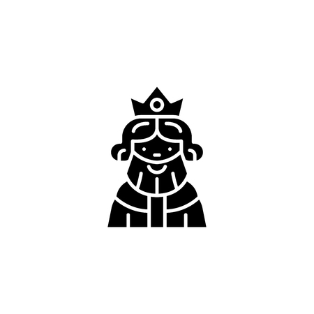 King black icon concept. King flat  vector symbol, sign, illustration.のイラスト素材