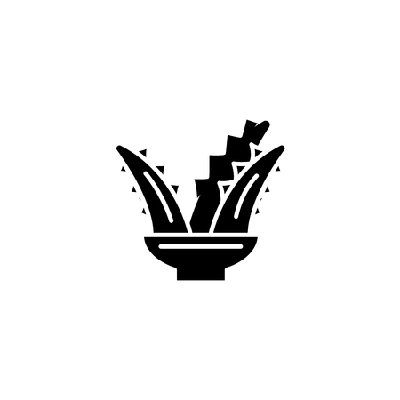 Kalanchoe black icon concept. Kalanchoe flat  vector symbol, sign, illustration.のイラスト素材