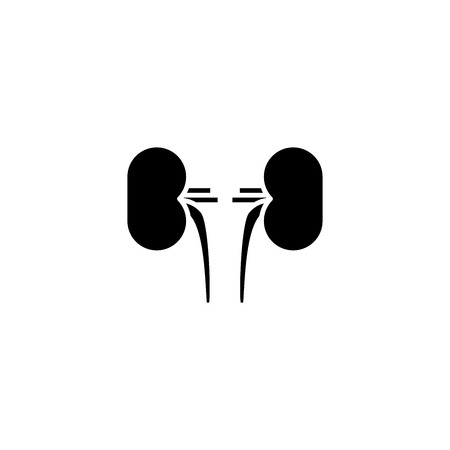 Kidneys black icon concept. Kidneys flat  vector symbol, sign, illustration.のイラスト素材