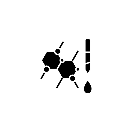 Molecular dropper black icon concept. Molecular dropper flat  vector symbol, sign, illustration.のイラスト素材
