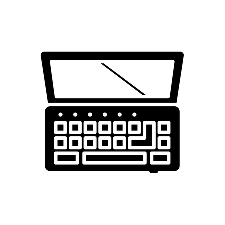 Netbook black icon concept. Netbook flat  vector symbol, sign, illustration.のイラスト素材