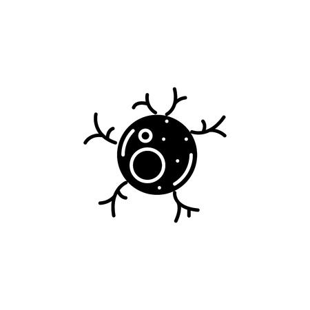 Neuron black icon concept. Neuron flat  vector symbol, sign, illustration.のイラスト素材
