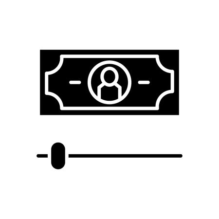 Money management black icon concept. Money management flat  vector symbol, sign, illustration.のイラスト素材