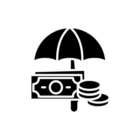 Offshore accounts black icon concept. Offshore accounts flat  vector symbol, sign, illustration.のイラスト素材