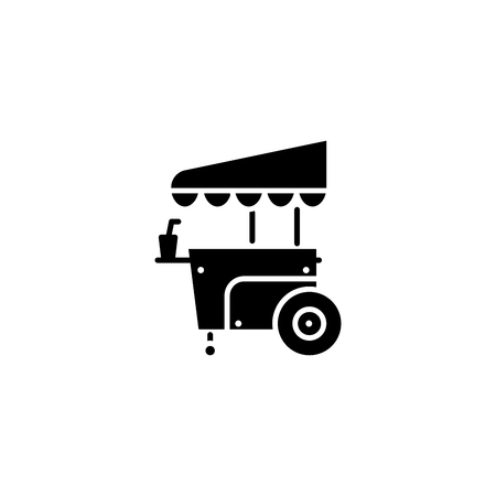 Mobile shop black icon concept. Mobile shop flat  vector symbol, sign, illustration.のイラスト素材