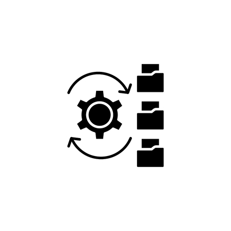 Paperflow black icon concept. Paperflow flat  vector symbol, sign, illustration.のイラスト素材