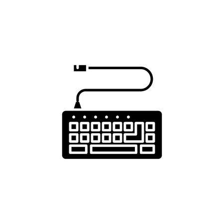 Pc keyboard black icon concept. Pc keyboard flat  vector symbol, sign, illustration.のイラスト素材