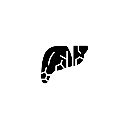 Pancreas black icon concept. Pancreas flat  vector symbol, sign, illustration.のイラスト素材