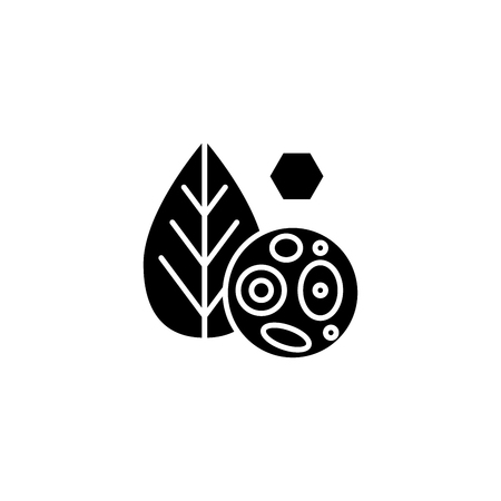 Plant cells black icon concept. Plant cells flat  vector symbol, sign, illustration.のイラスト素材