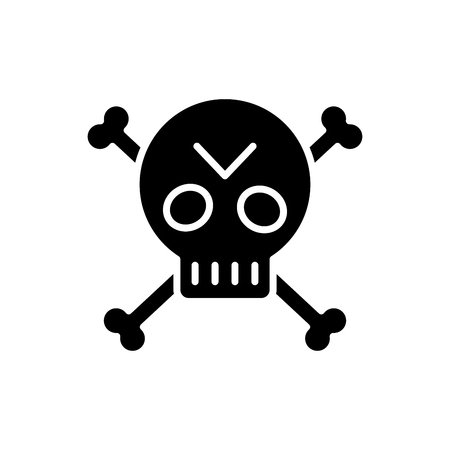 Pirate symbol black icon concept. Pirate symbol flat  vector symbol, sign, illustration.のイラスト素材