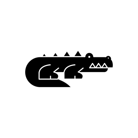 Predatory animals black icon concept. Predatory animals flat  vector symbol, sign, illustration.のイラスト素材