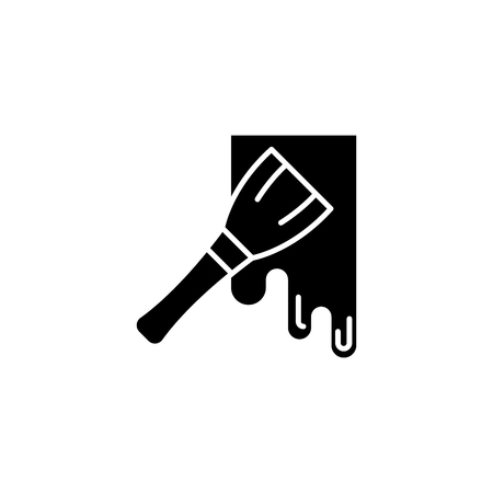Paint brush black icon concept. Paint brush flat  vector symbol, sign, illustration.のイラスト素材