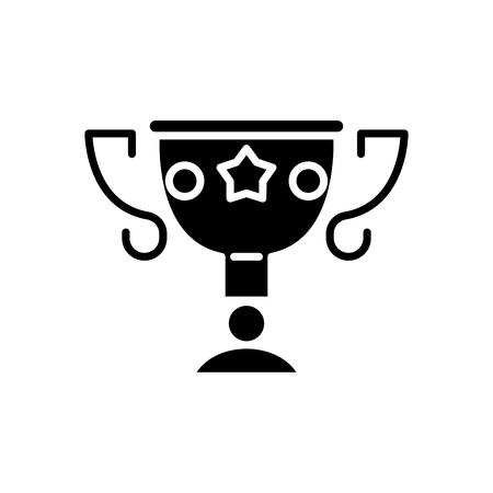 Prize bounty black icon concept. Prize bounty flat  vector symbol, sign, illustration.のイラスト素材