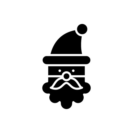 Santa claus black icon concept. Santa claus flat  vector symbol, sign, illustration.のイラスト素材