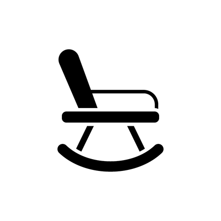 Rocking chair black icon concept. Rocking chair flat  vector symbol, sign, illustration.のイラスト素材
