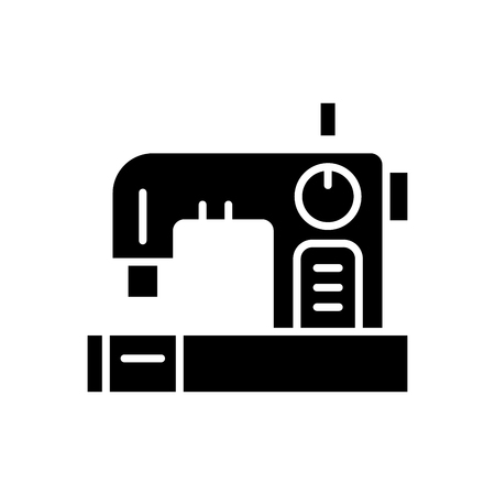 Sewing of clothes black icon concept. Sewing of clothes flat  vector symbol, sign, illustration.のイラスト素材