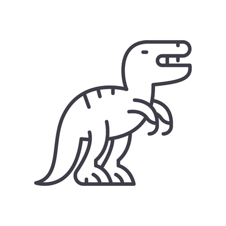 Aggressive strategy, dino black icon concept. Aggressive strategy, dino flat  vector symbol, sign, illustration.のイラスト素材