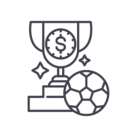 Football award black icon concept. Football award flat  vector symbol, sign, illustration.のイラスト素材