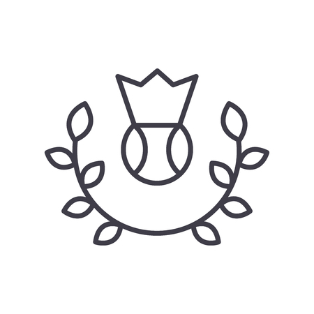 Tennis championship black icon concept. Tennis championship flat  vector symbol, sign, illustration.のイラスト素材