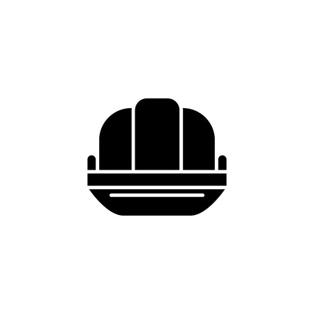 Tin hat black icon concept. Tin hat flat  vector symbol, sign, illustration.のイラスト素材