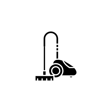 Vacuum cleaner black icon concept. Vacuum cleaner flat  vector symbol, sign, illustration.のイラスト素材