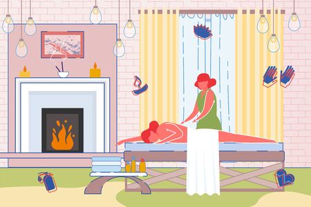 Spa Relaxing and Revitalizing Massage Procedure.のイラスト素材