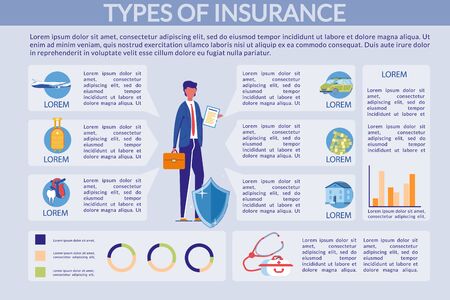 Insurance Types - Property and Health Infographic.のイラスト素材