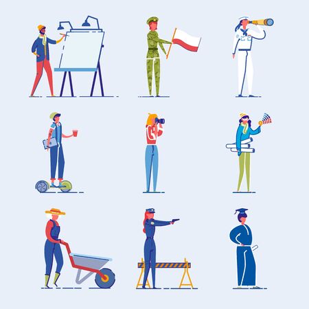 Diverse Occupation and Age People Characters Set.のイラスト素材