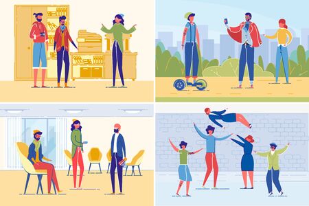 Successful Creative People Team Working Together.のイラスト素材