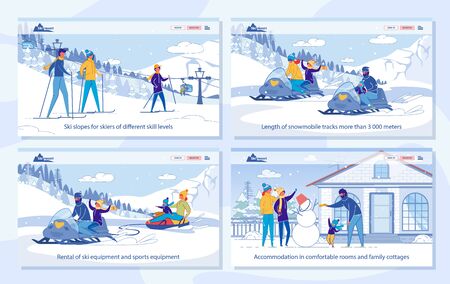 Winter Activity in Ski Resort - Services Set.のイラスト素材