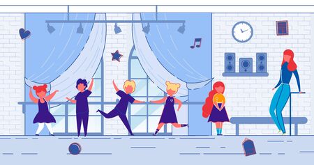 Banner Vector Musical Dance Classes for Children.のイラスト素材