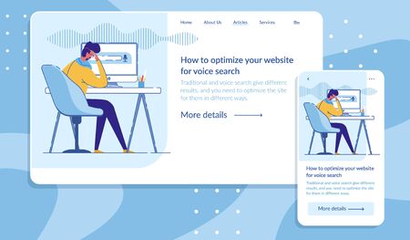 Website Voice Search Responsive Website Templateのイラスト素材