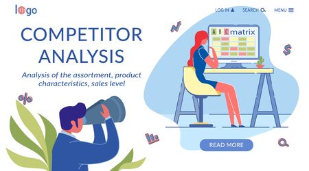 Competitor Analysis Flat Landing Page Templateのイラスト素材