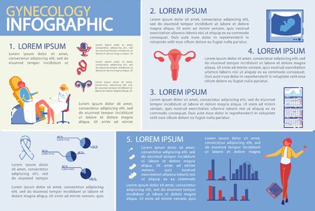 Womans Health, Gynecology Infographic Illustrationのイラスト素材