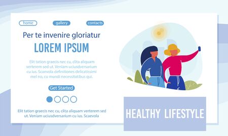 Healthy Lifestyle Landing Page Vector Templateのイラスト素材