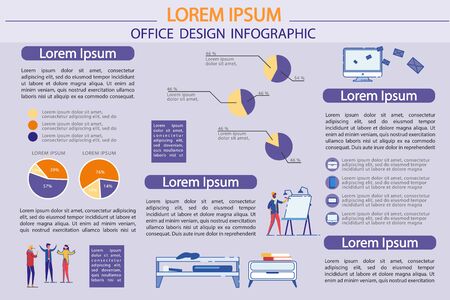 Office Design - Infographic with Creative People.のイラスト素材